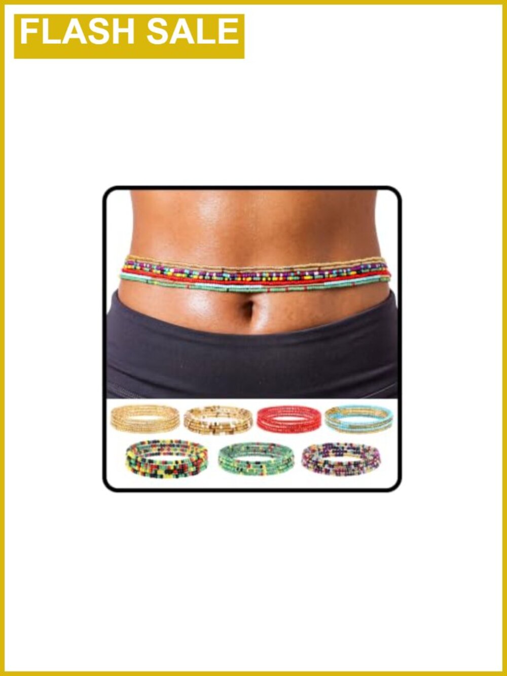 African Waist Beads Chain Layered Belly Body Chain Summer Beach Jewelry for